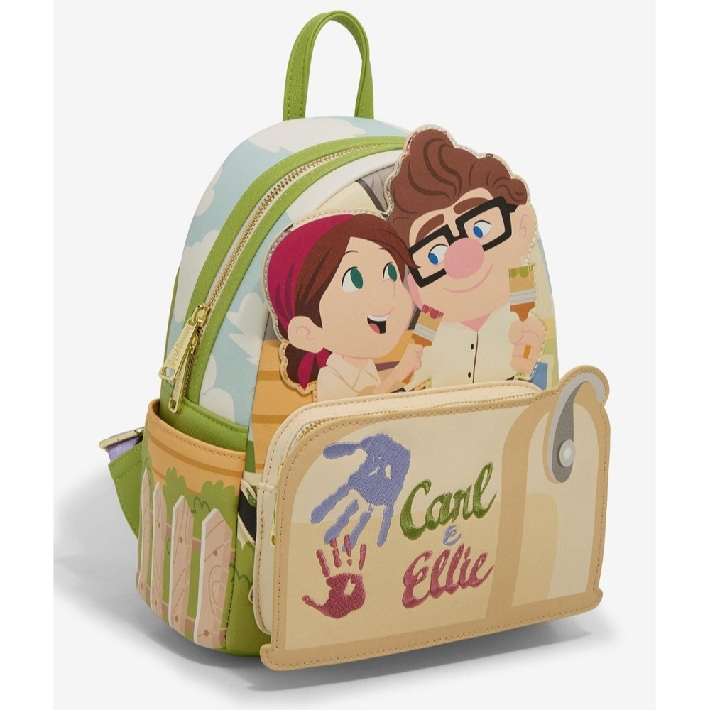 NEW! Loungefly Disney Pixar Up Carl & Ellie Mailbox Paint Backpack & WALLET SET! - Picture 3 of 8